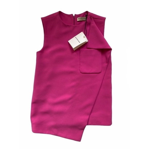 Balenciaga Fold-over Front Sleeveless Top NWT - Picture 2 of 9